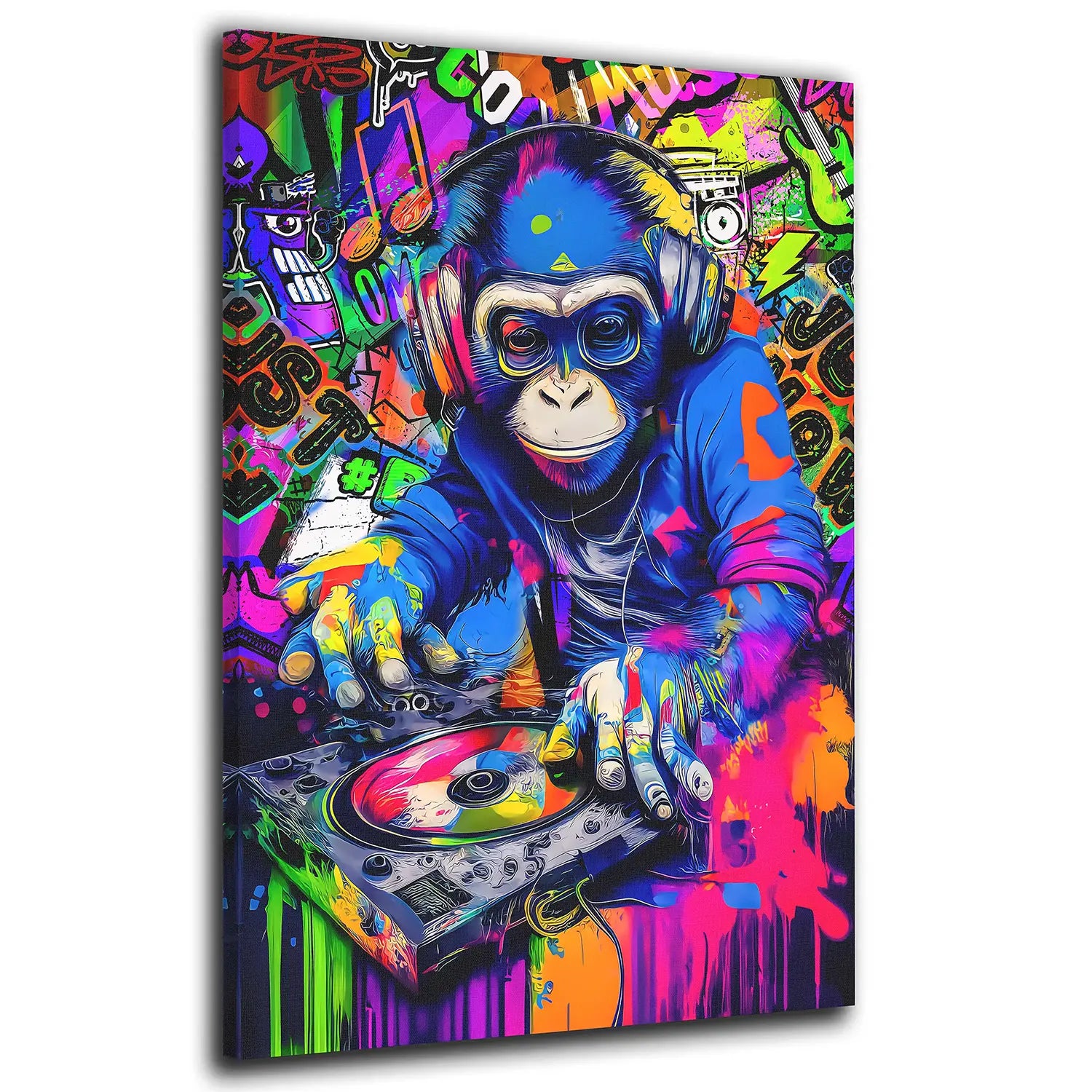 Quadro Street Art DJ Monkey [Consegna gratuita] –