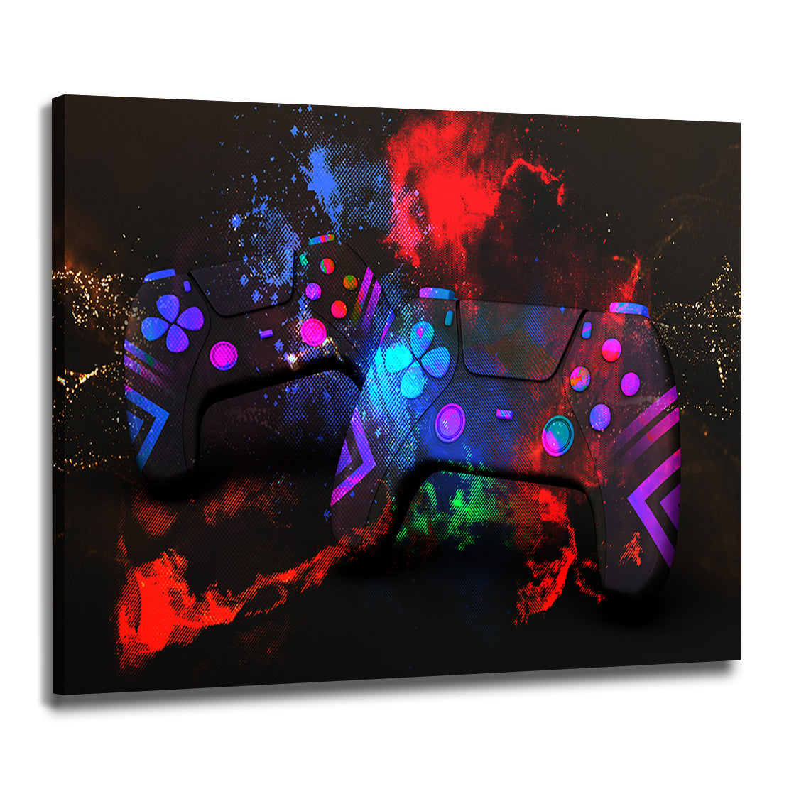 Quadro stampa su tela opera d´arte astratta Videogioco Gamepad Controller  Gaming Play Game Station Pop Art Black Style