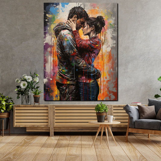 Quadro Amanti Colore Splatter Style