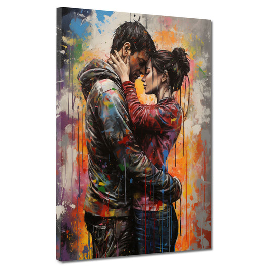 Quadro Amanti Colore Splatter Style