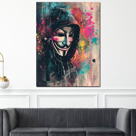 Quadro Anonymous maschera Guy Fawkes arte moderna