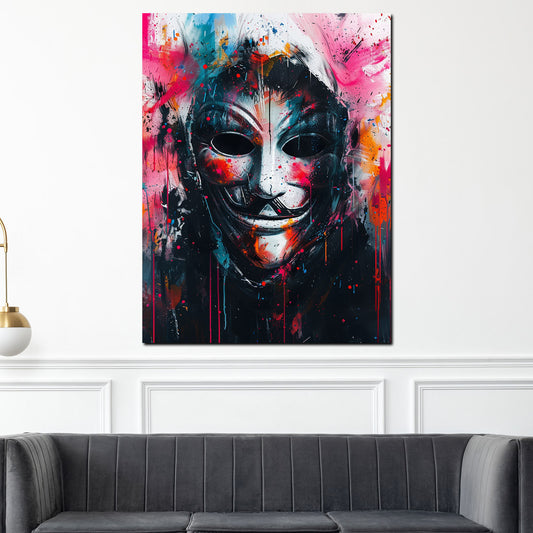 Quadro Anonymous maschera Guy Fawkes arte moderna