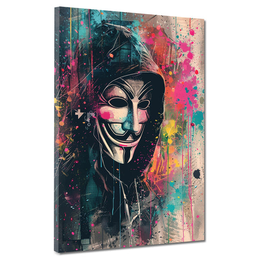 Quadro Anonymous maschera Guy Fawkes arte moderna