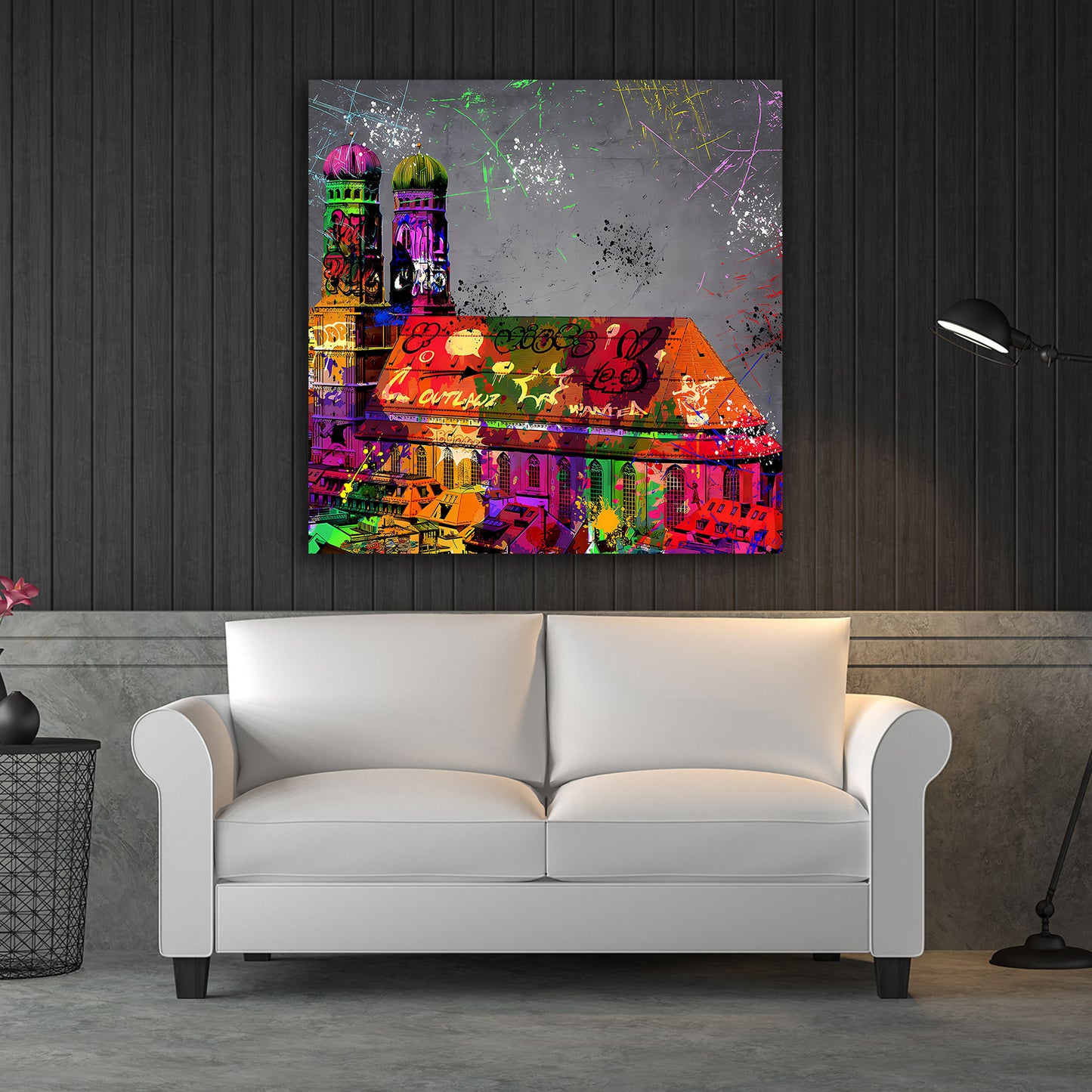 Quadro Cattedrale di Monaco con graffiti arte