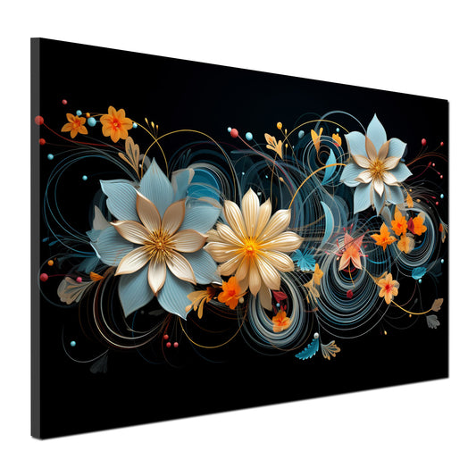 Quadro Fiori Astratti Black Style