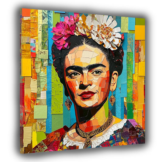 Quadro Frida mosaico artistico colorato stile moderno