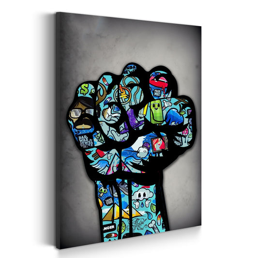 Quadro Graffiti Street Art Pugno Pop Art