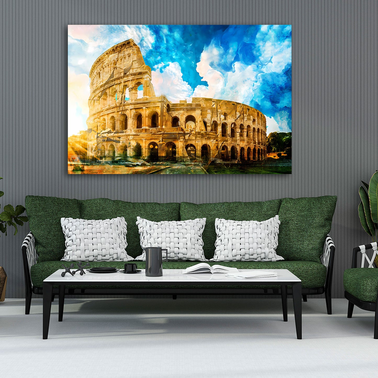 Quadro Italia Roma con il Colosseo e cielo luminoso