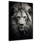 Quadro Leone Frontale Black Style