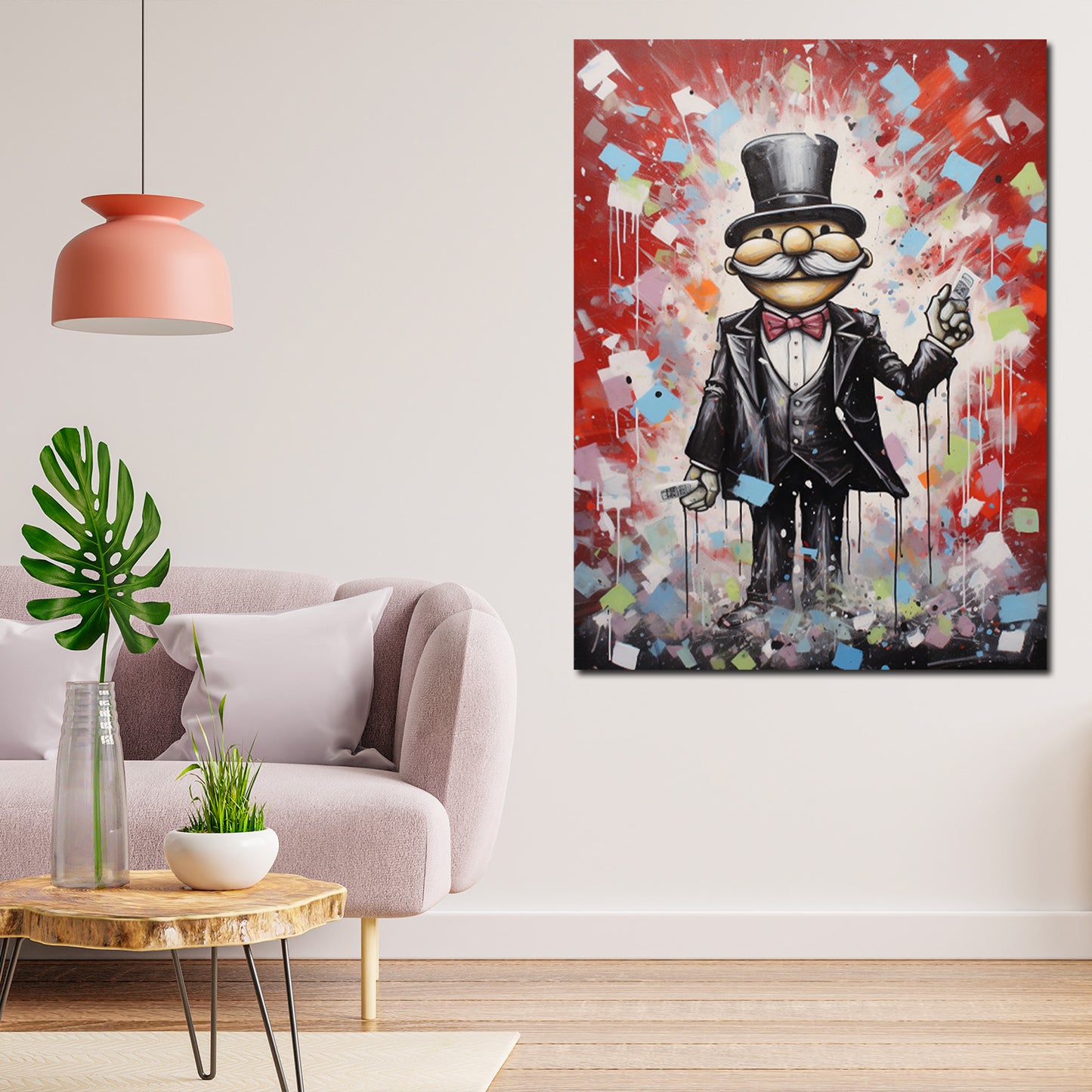 Quadro Mr. Monopoly Abstract Style