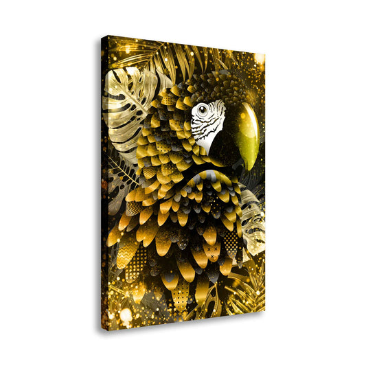 Quadro stampa su tela Pappagallo Abstract Gold Style