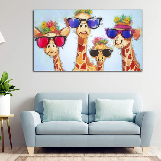 Quadro Pop Art 4 Giraffe Colour Style