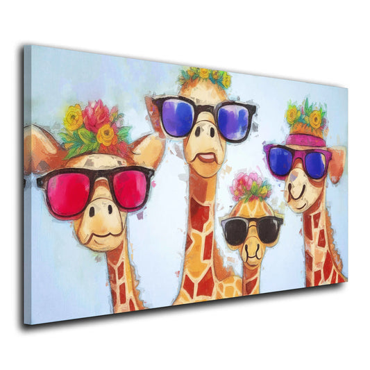 Quadro Pop Art 4 Giraffe Colour Style