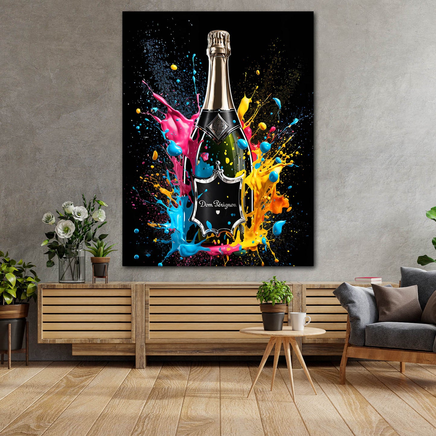 Quadro Pop Art Bottiglia di Champagner