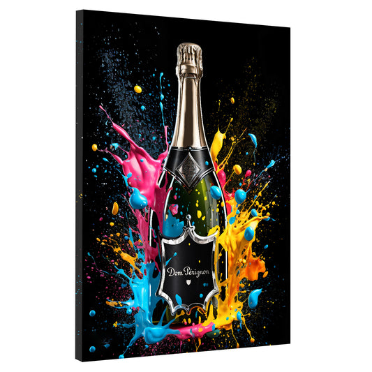 Quadro Pop Art Bottiglia di Champagner