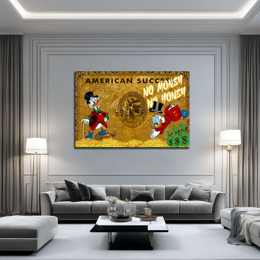 Quadro Pop Art Duck fumetto successo e ricchezza