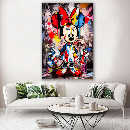 Quadro Pop Art Graffiti Beautiful Minnie Style