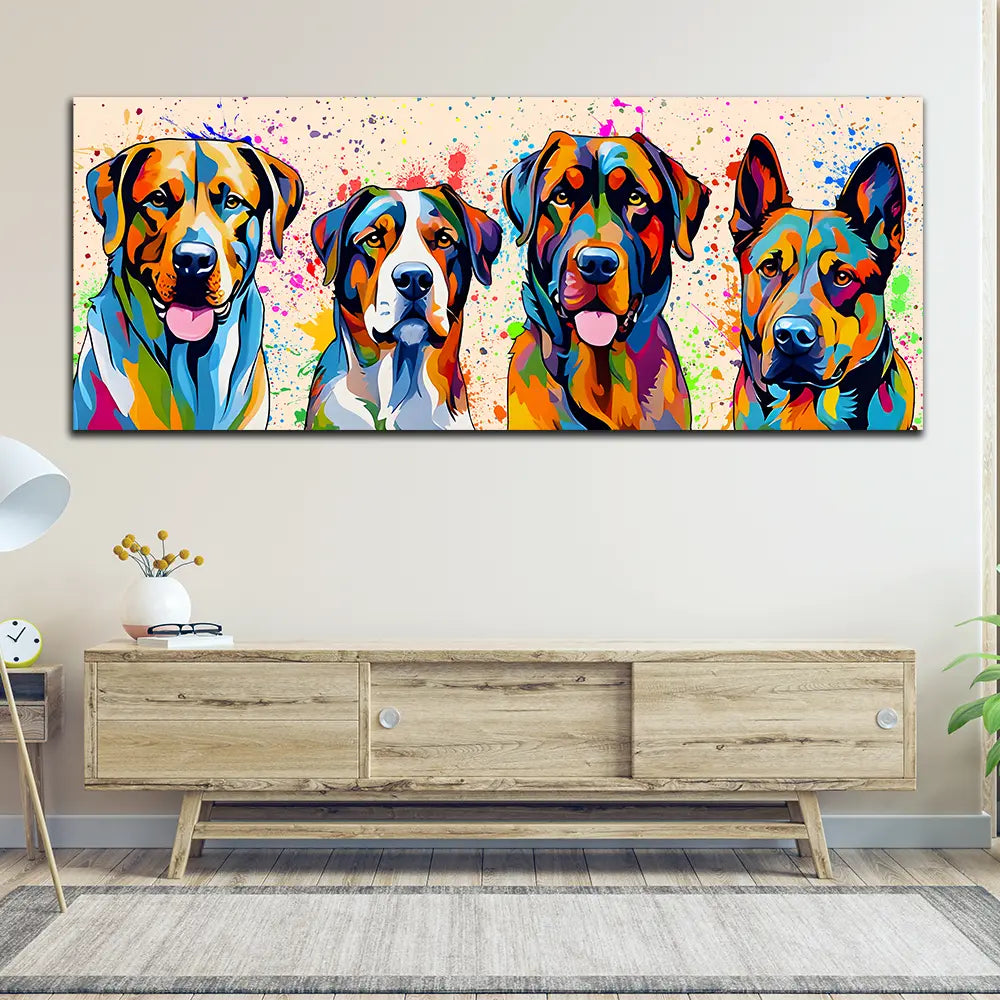 Quadro Pop Art Grandi Cani Colour Style