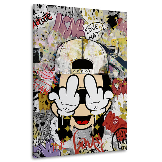 Quadro Pop Art Street Art Graffiti Love und Hate