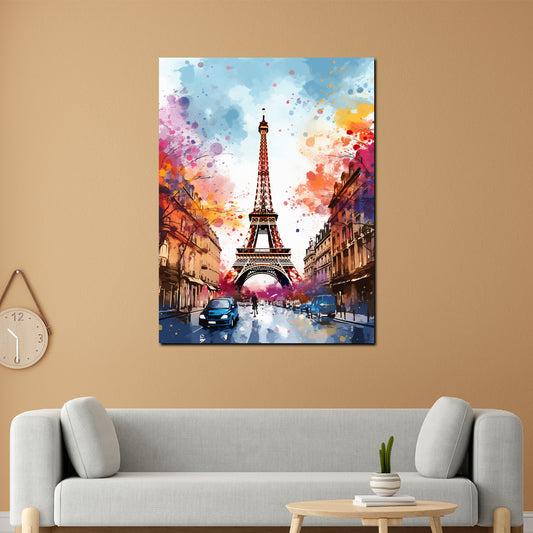 Quadro Pop Art Torre Eiffel Parigi Blue Sky