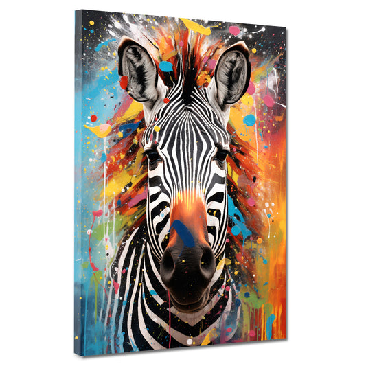 Quadro Pop Art Zebra Colour Style