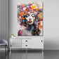 Quadro Pop Art bellissima donna Flower Style