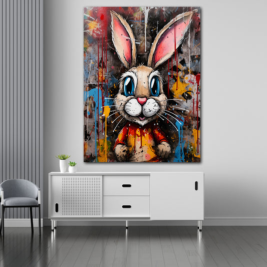 Quadro stampa su tela Rabbit Abstract Pop Art Style