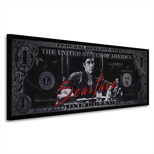 Quadro Scarface design dollaro motivazione e successo