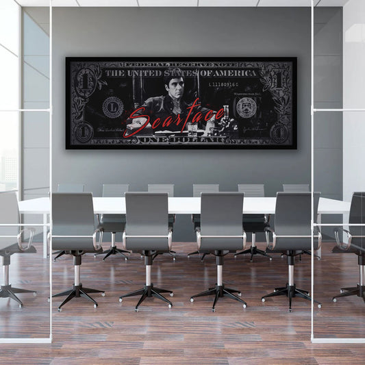 Quadro Scarface design dollaro motivazione e successo