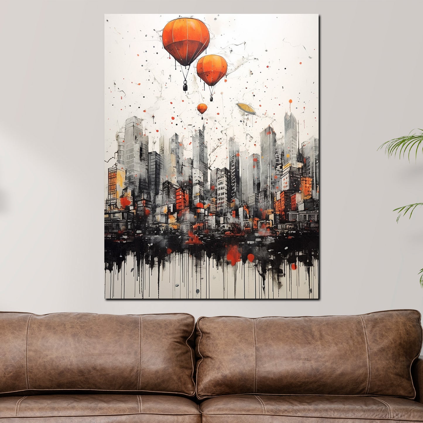 Quadro Street art City Style con palloncini