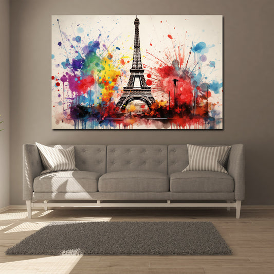 Quadro Torre Eiffel Abstract Splash Frankreich