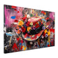 Quadro astratto cappello rosso con fiori