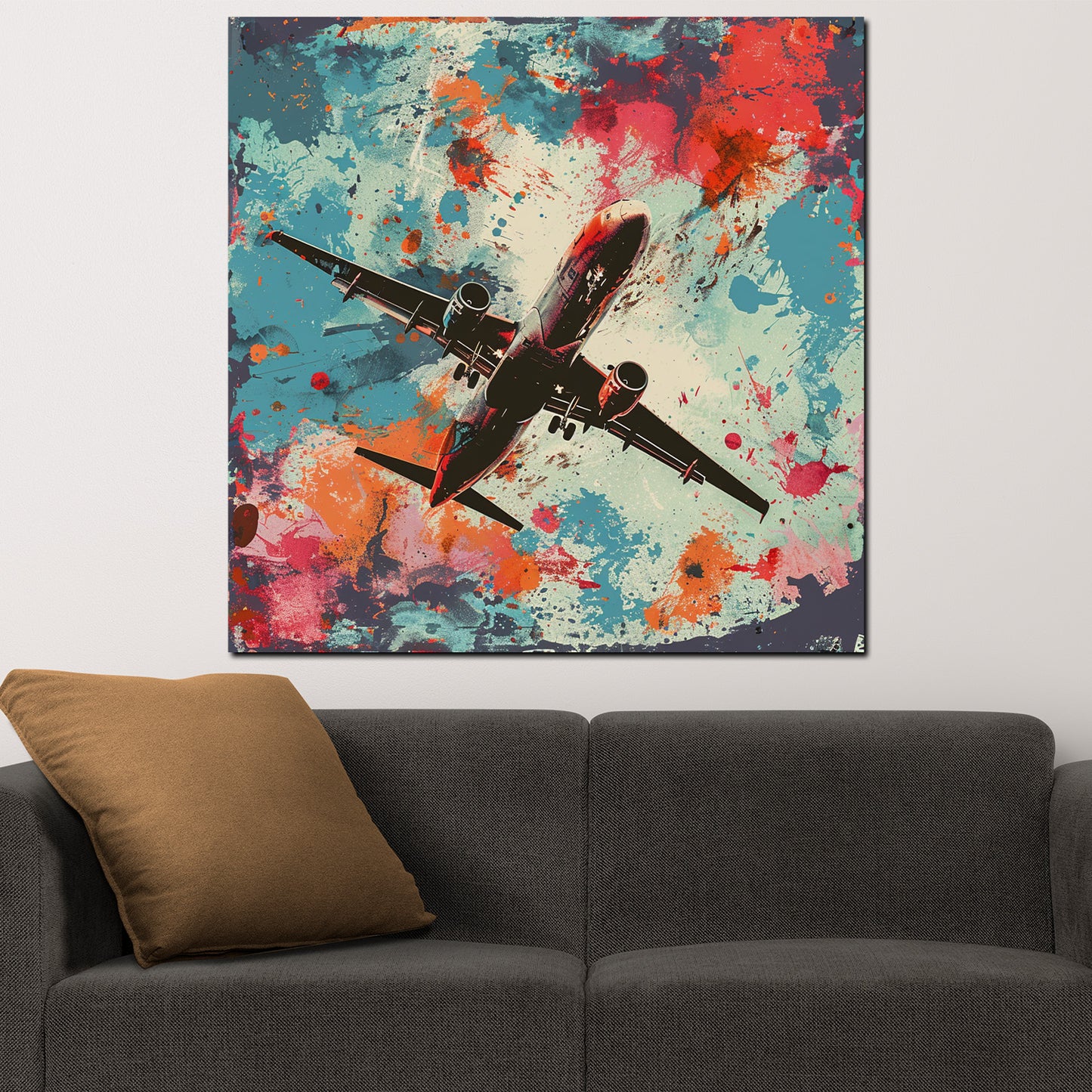 Quadro aereo arte di strada colori vivaci