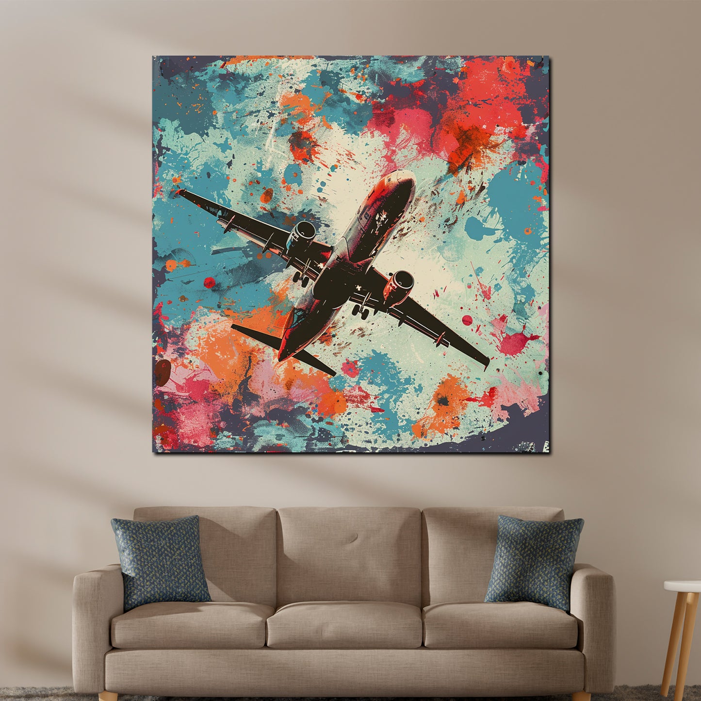 Quadro aereo arte di strada colori vivaci