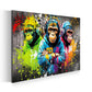 Quadro arte urbana scimmie con cuffie graffiti pop art