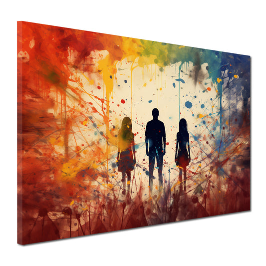 Quadro astratto 3 ombre Colour Splatter Style