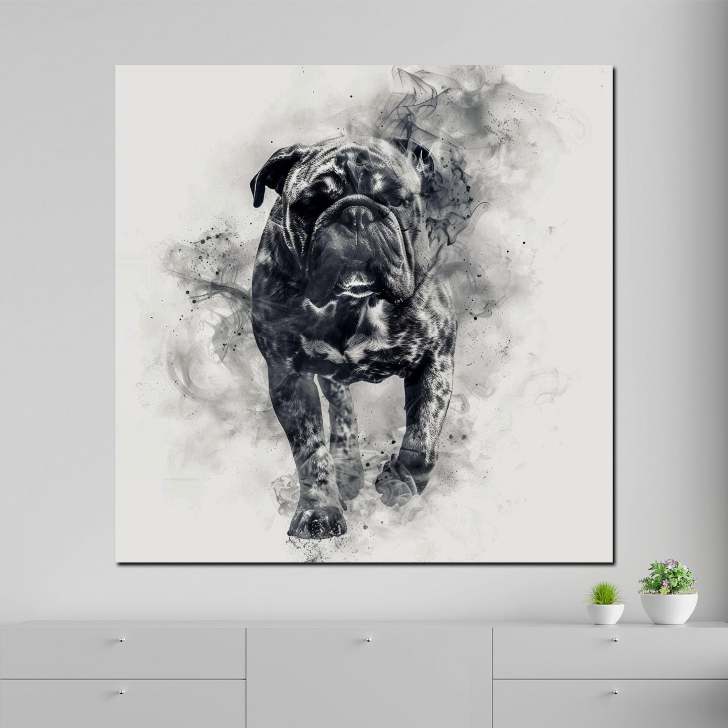 Quadro astratto Bulldog Stile Fumo