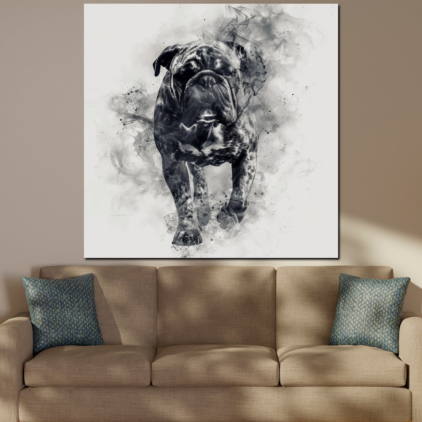 Quadro astratto Bulldog Stile Fumo