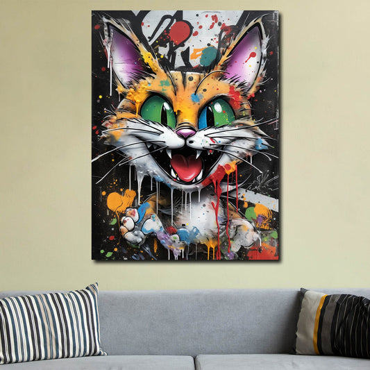 Quadro astratto Cat Pop Art Style