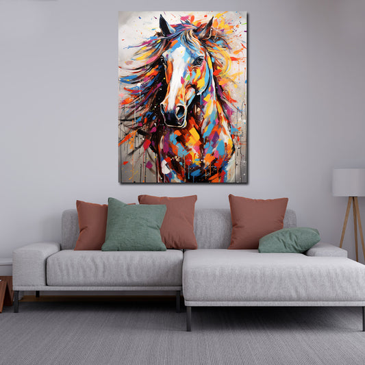 Quadro astratto Cavallo Pop Art Colour Style