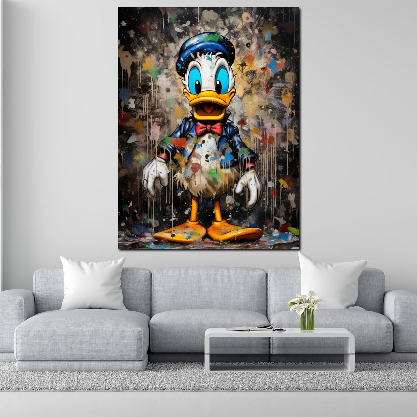 Quadro astratto Comic Duck Pop Art Colour