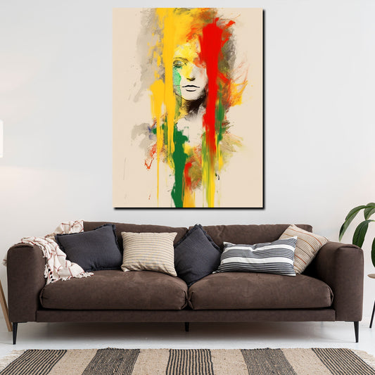 Quadro astratto Face Yellow