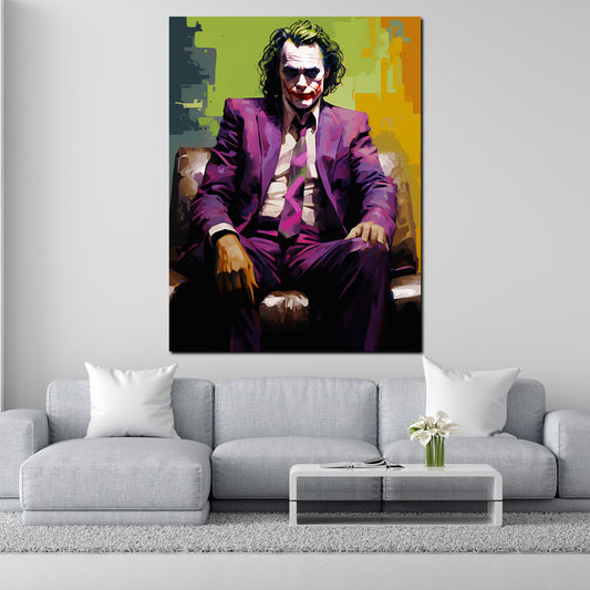 Quadro astratto Joker seduto pop art