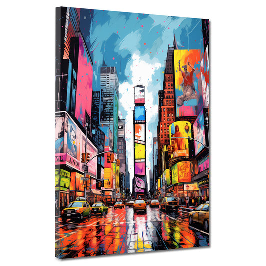 Quadro astratto New York USA Blue Sky