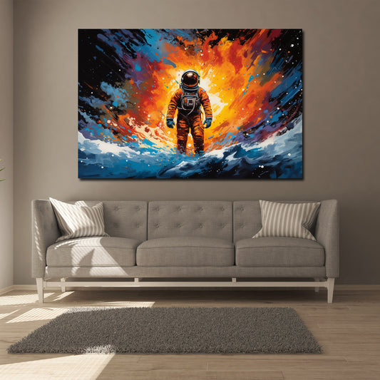 Quadro astratto astronauta spazio