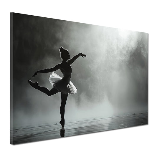 Quadro astratto ballerina in bianco e nero