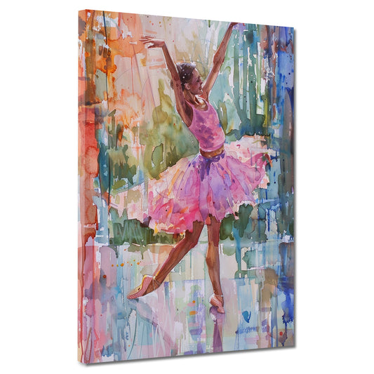 Quadro astratto ballerina in colori ad acquerello