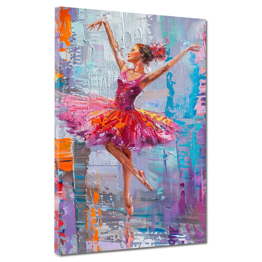 Quadro astratto ballerina in colori vivaci e dinamici