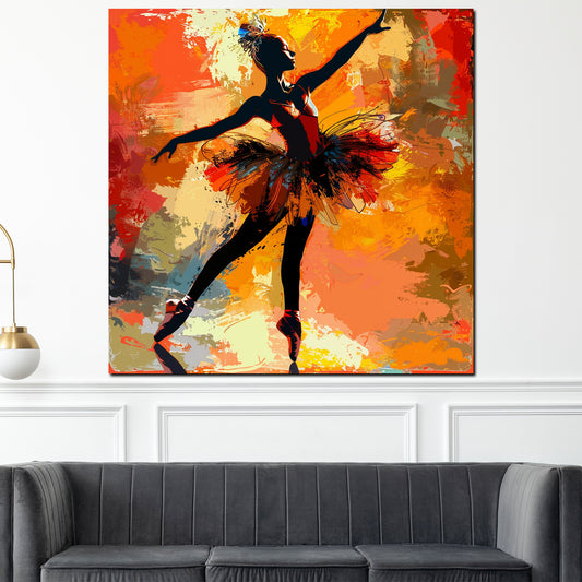 Quadro astratto ballerina in colori vivaci