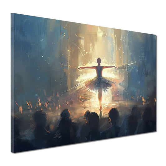 Quadro astratto ballerina in luce soffusa